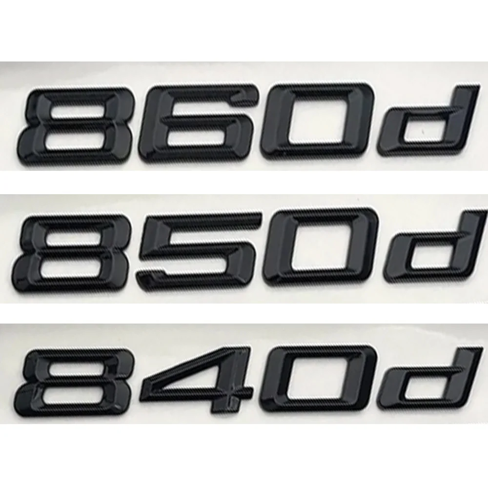 Auto Nero Lucido Abs 3D Tronco Lettera Loghi Adesivi Adesivi Distintivi Per Bmw Serie 8 E31 G15 840D 850D 860D Adesivi Accessori