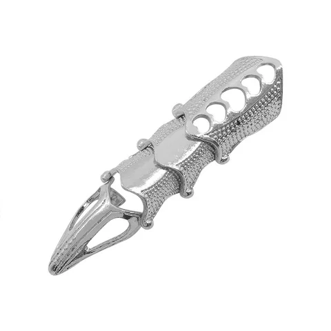 Full Finger Ring Silver Color Band Skull Gothic Claw Ring Punk Joint Rock Knuckle Rings Fashion Prom Party