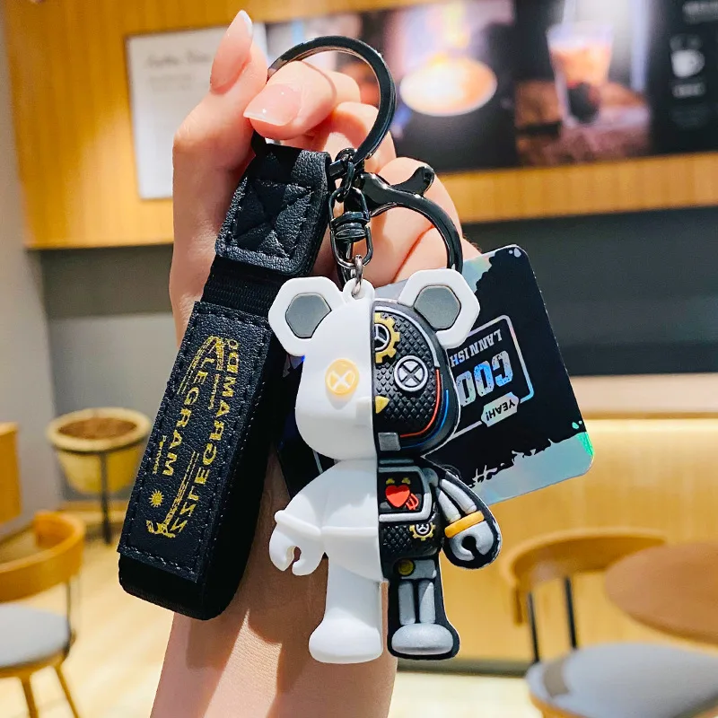 Anime Bear Key Chain Accessories Luxury Llaveros Porte Clé Keychains Cute  Car Keychain Women Men Keyring Friend Bag Charm Couple