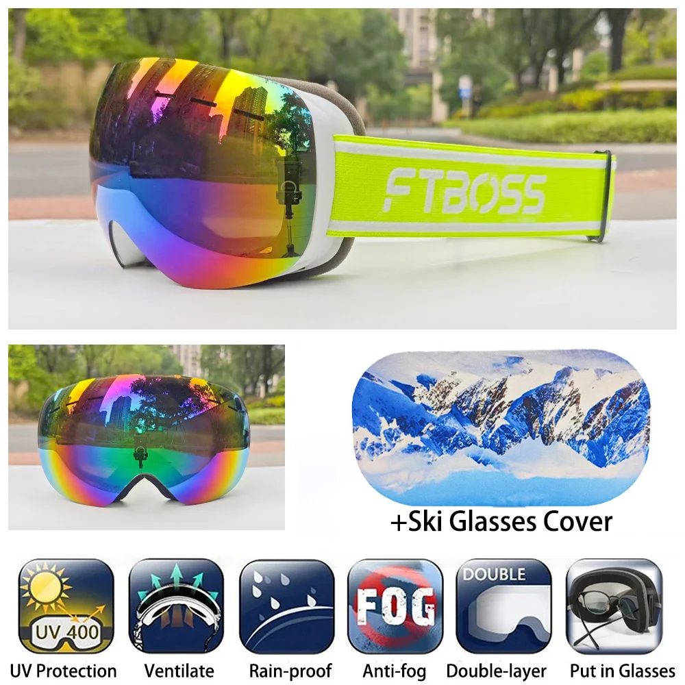 Ski Glasses Spherical Glasses Cover Night Vision Goggels Winter Snowmobile Man Women Cycling Ski skiing goggles, ski goggles