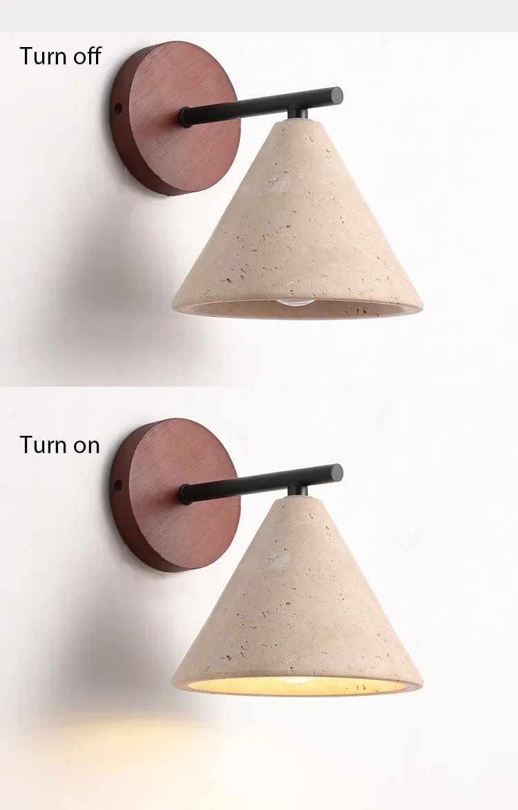 Natural Stone Travertine Wall Lamp Sconce Image 2