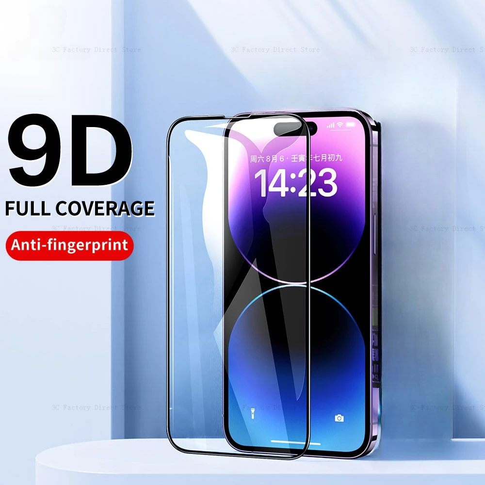 

​Screen Protector for iPhone 14 Pro max 13 12 11 Full Coverage Tempered Glass For iPhone X XS XR XsMax SE2 SE3 7 Plus 8 plus