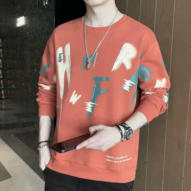 Tendencias de moda de otoño de Corea 2024 Sudaderas Camiseta de cuello redondo para hombres Camiseta Emo Venta Diseñador Tops de alta marca Jerseys Xxl para hombre
