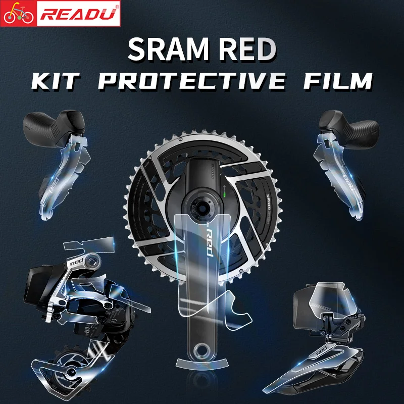 READU Scratch-Resistant Protective Film Kit for Bikes - Invisible Red Guards and Stickers