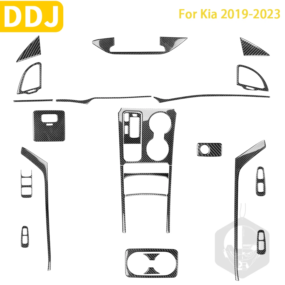 

For Kia Stinger 2019 2020 2021 2022 2023 Accessorie Carbon Car Interior Full Protection Trim Sticker Decoration Black