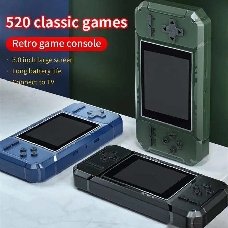 Retro Handheld Built-in 520 Games 8-bit 3.0 Inch Color Portable Mini Video Game Console 2 Player Gamepad - Handheld Game Players - AliExpress