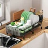 Dish Drying Rack, Dish Rack with Drainboard, Kitchen Expandable Dish Drying Rack with Rotatable Swivel Spout and Utensil Holder 1