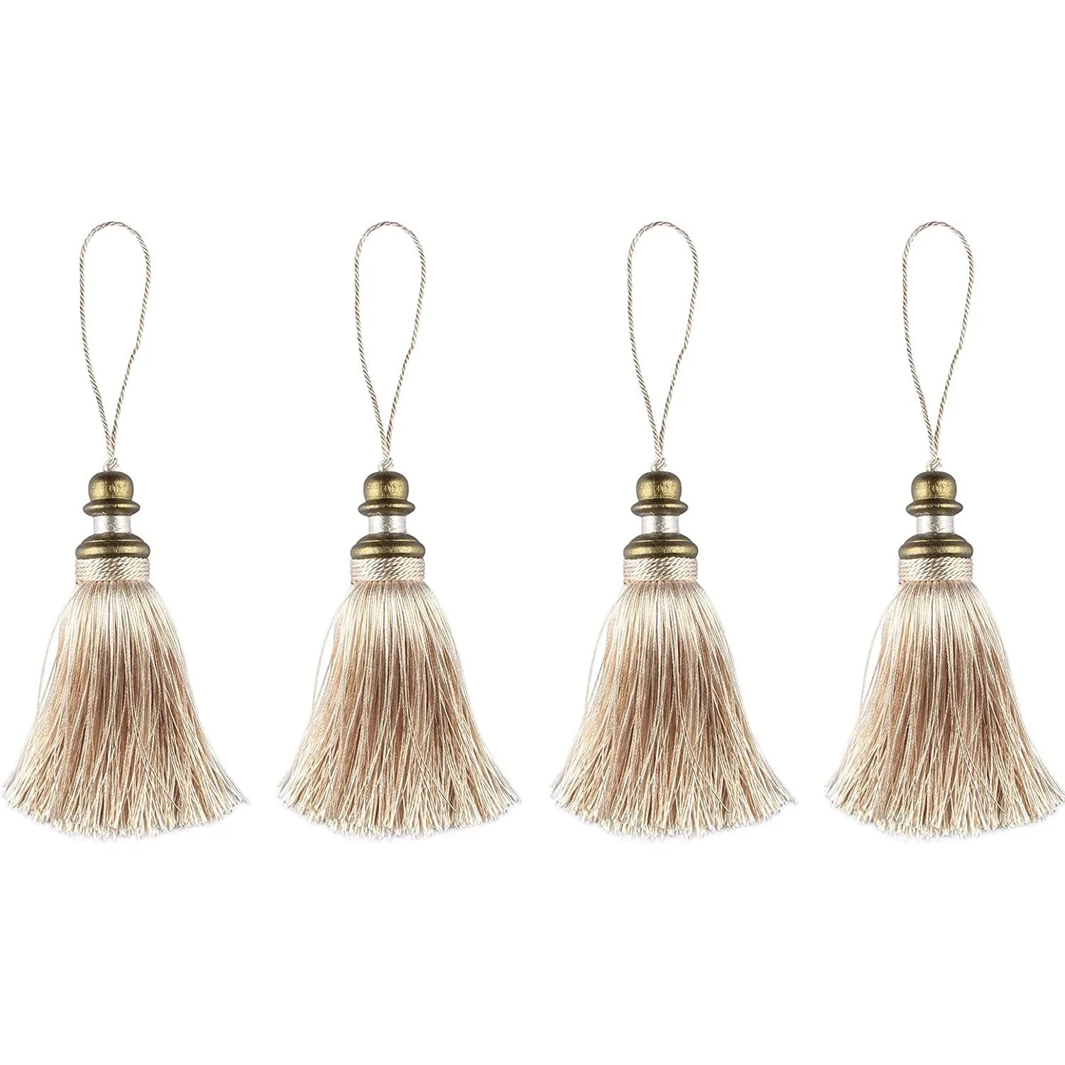 4 Pcs Tassels Key Tassel with Loops Handmade Tassel Craft DIY Accessories for Home Decoration Room Decor Aesthetic Deco Porte