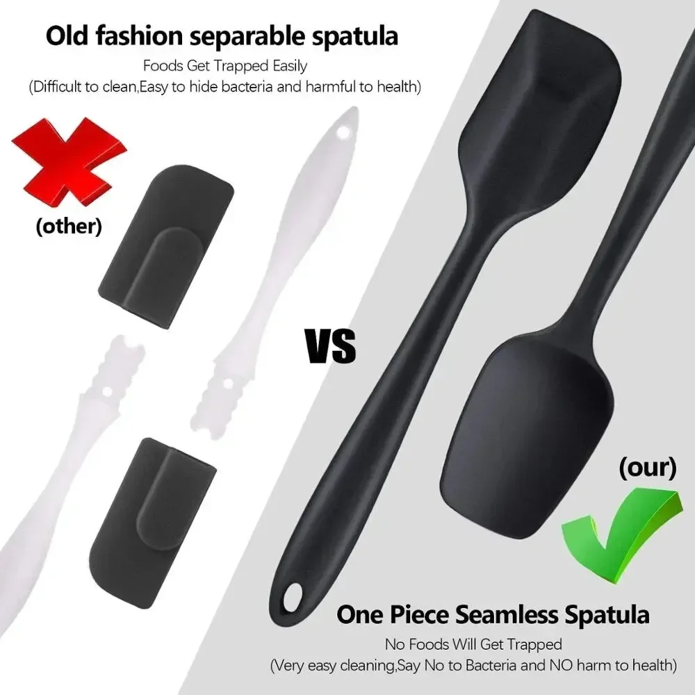 Silicone Spatula Set Food Grade Non Stick Heat Resistant 6 Pieces