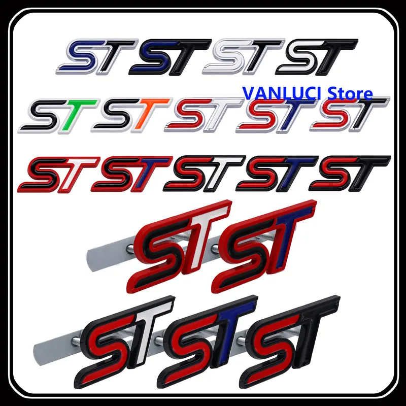 Nuovo 3D St Metal Sticker Car Grille Emblem Decalcomanie Del Corpo Per Ford Focus Fiesta Kuga Edge Kuga Explorer Ricambi Auto