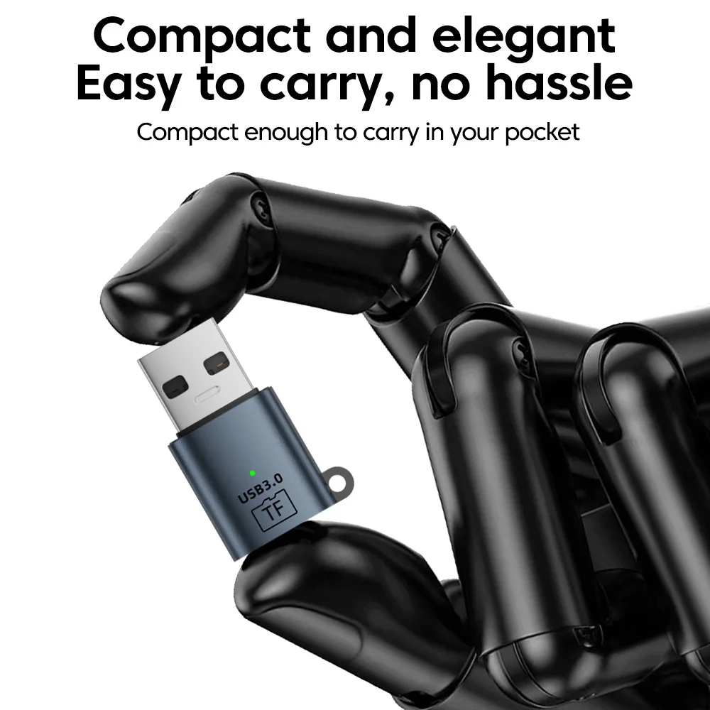 USB 3.0 미니 휴대용 TF 카드 리더 USB/타입 C - TF 메모리 카드 리더 고속 전송 어댑터 (PC 노트북 액세서리용)