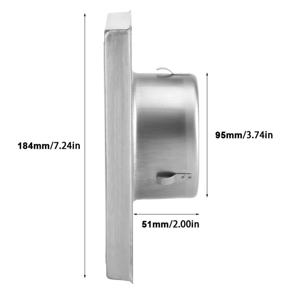 100MM Stainless Steel Air Vent Exterior Wall Ventilation Cap Movable Square Air Outlet Kitchen Bathroom Wall Grilles Duct Cover Air vent grille ventilation grille air vent cover ducting ventilation cover