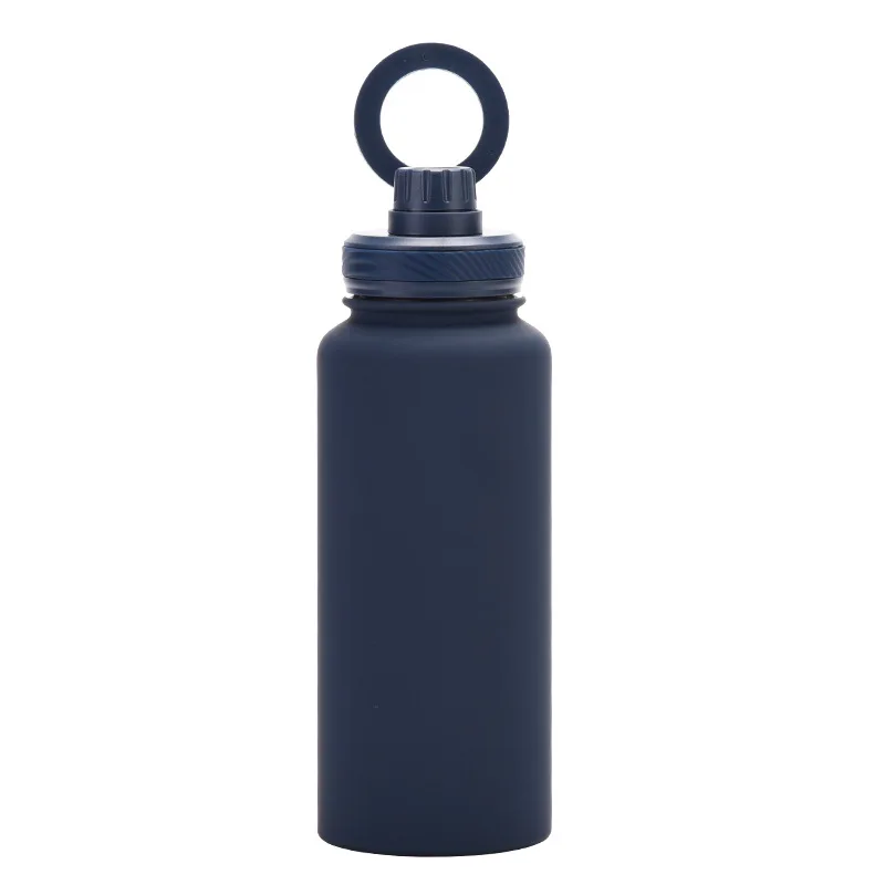 1L Sports Thermos Cup With Handle,Cellphone Magnetic Stand Drinkware,Stainless Steel Vacuum Flasks,Camping And Gym Water Bottle