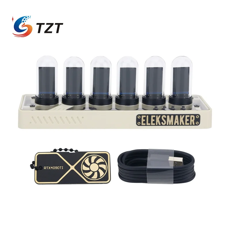 Tzt Eleksnaker Ips Pr1 Rgb Nixie Tube Clock Con Wifi E Funzione Bluetooth Per La Decorazione Del Desktop