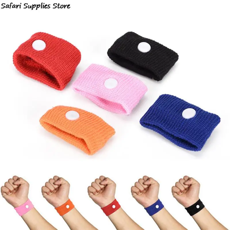 New Wrist Band Anti Nausea Wristbands Sickness Car Motion Sea Sick Ship Plane Cotton Adjustable Travel Reusable