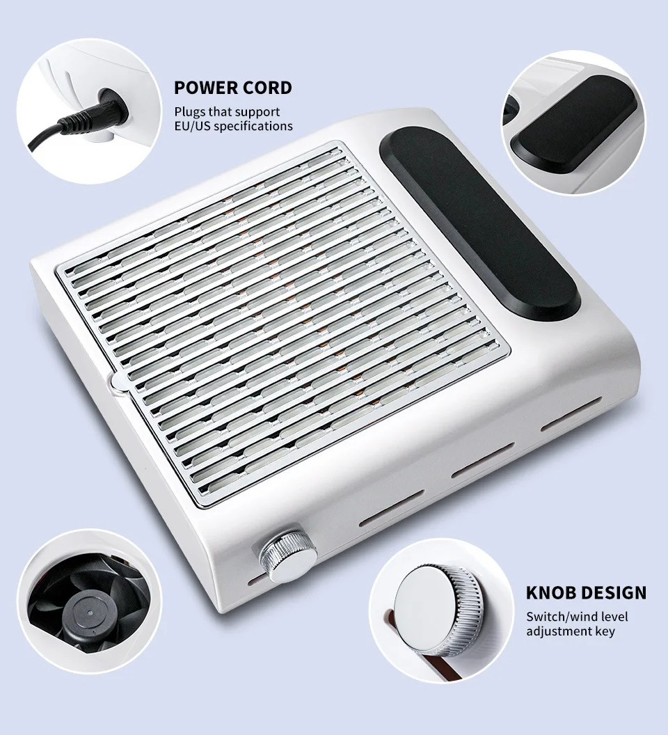 Powerful Nail Dust Collector Strong Suction Nail Vacuum Cleaner for Nails Acryli