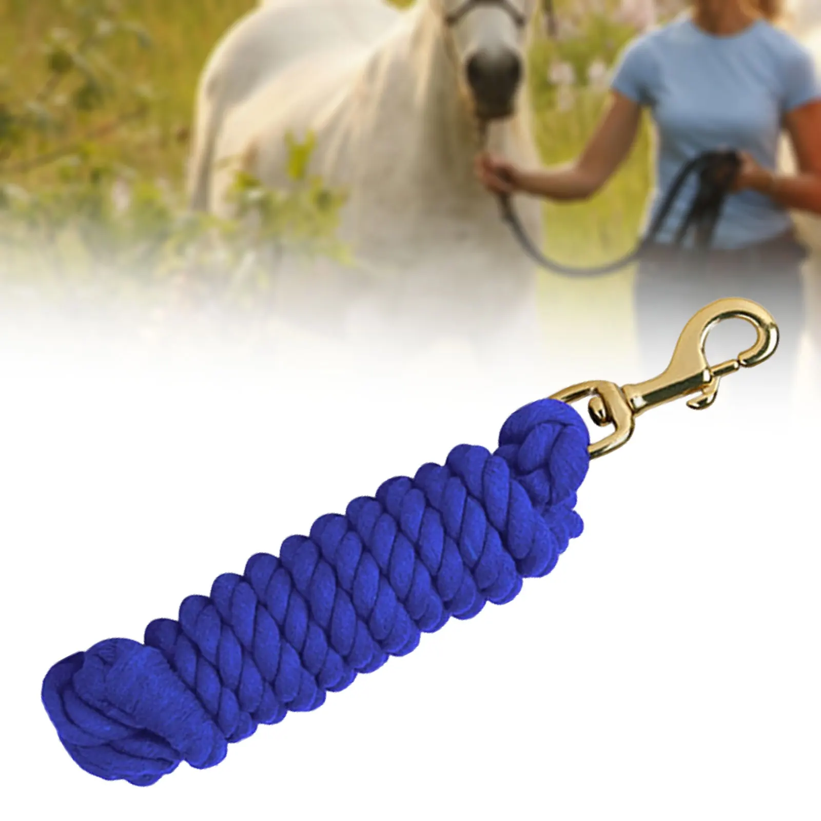 Horse Lead Rope Horse Leash Rope Cord Heavy Duty Rein for Training & Walking Lunge Line with Bolt Snap Clip Horse Training Leash 3