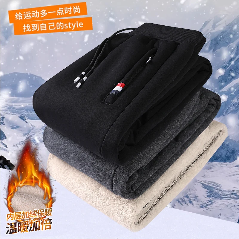 

Мужские зимние теплые брюки размера плюс L-8XL, плотные повседневные спортивные брюки, мужские Модные джоггеры, брюки из овечьей шерсти, мужские брюки с флисовой подкладкой