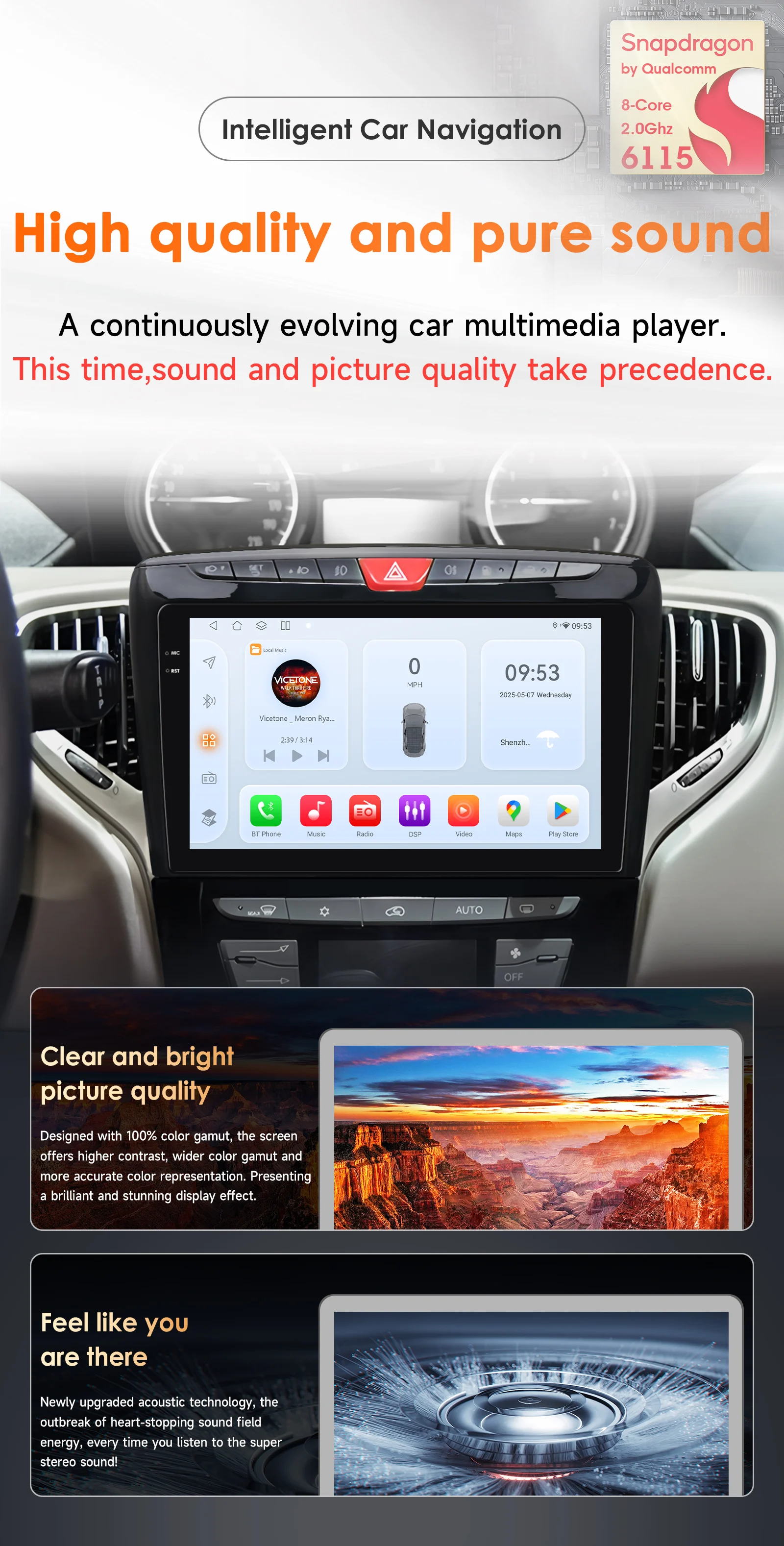Kabelloses CarPlay Android Auto Autoradio für Lancia Ypsilon 2012 - 2020 GPS Intelligente Systeme Stereo Multimedia Autoradio 6115 – Detail 2
