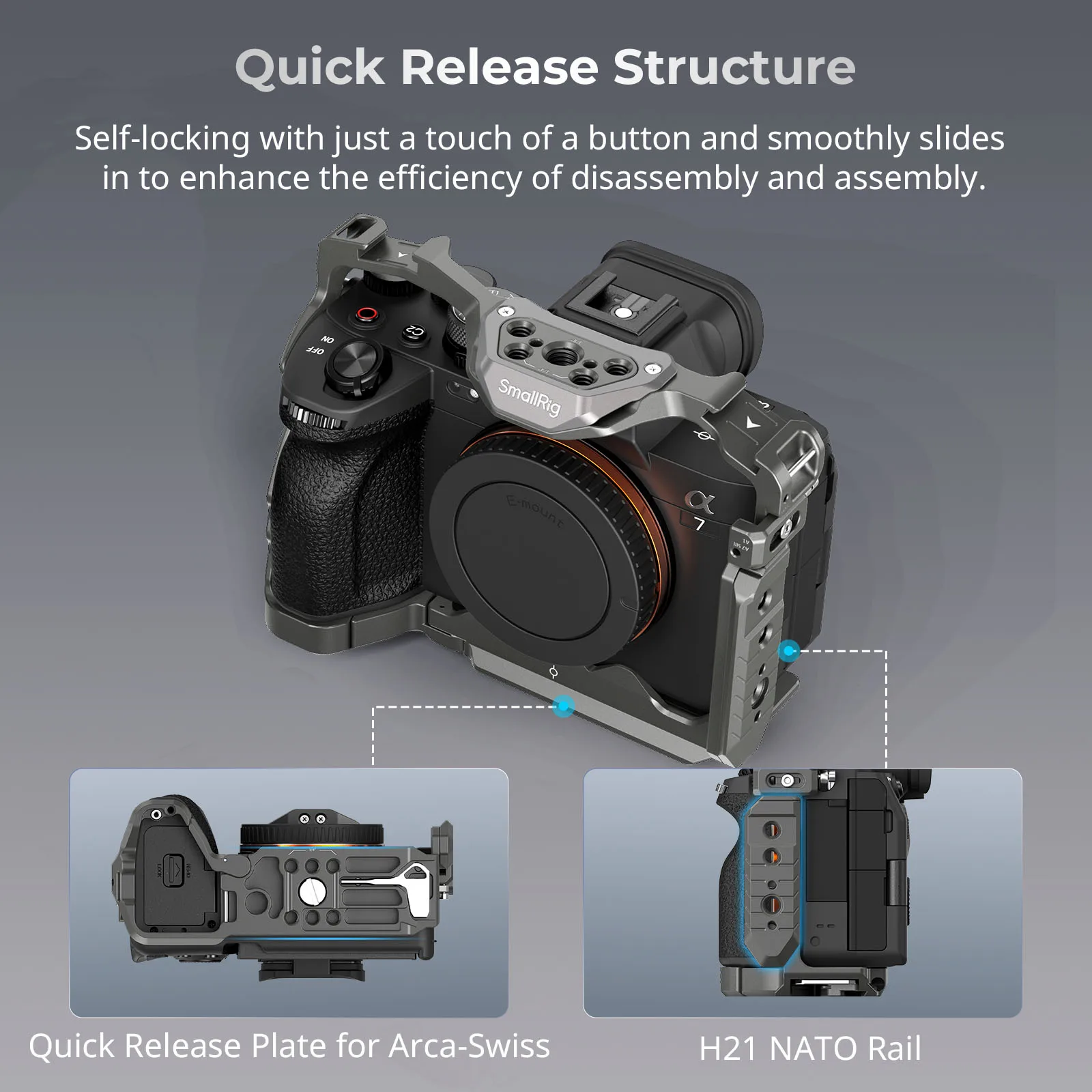 SmallRig α7 IV,α7S III,α7R V Camera Cage HawkLock Quick