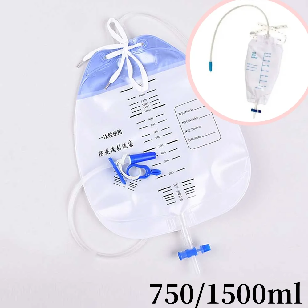 750Ml/1500Ml Thickened Male Drainage Catheter Bag Urine Collection Urination Bag Catheter Incontinence Drainage Storage