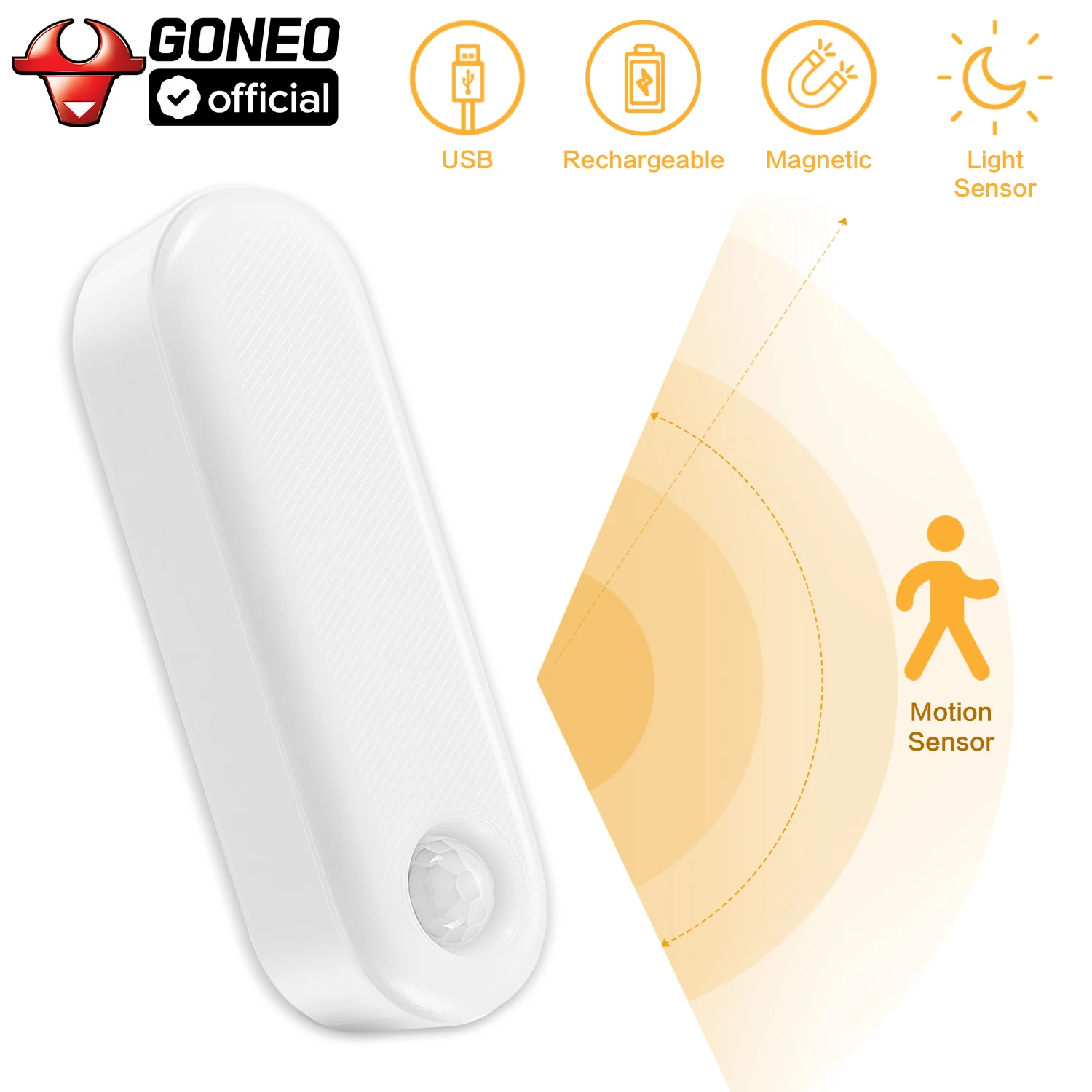야간 LED 램프 USB 충전식 모션 센서 LED 마그네틱 마운트 아이 케어 ..