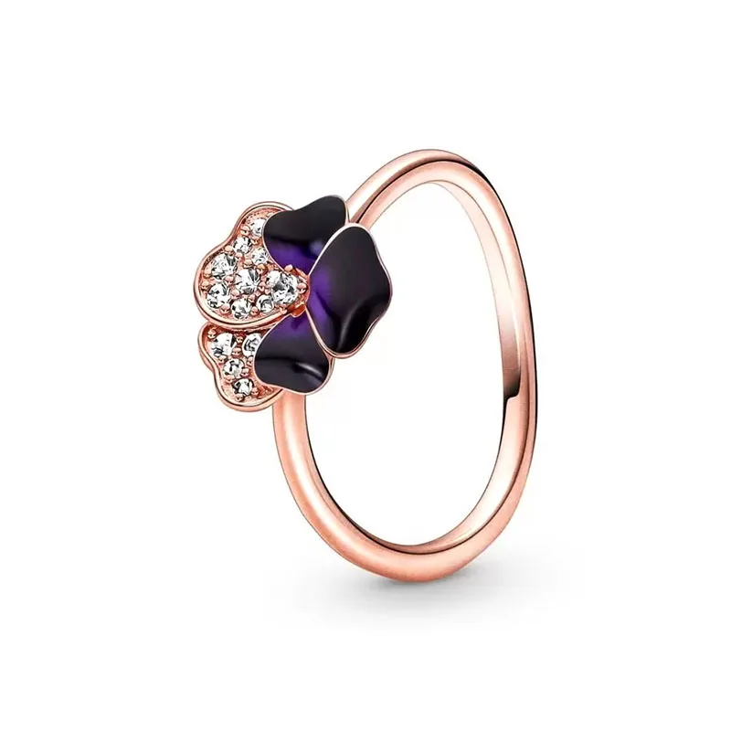 Bague Pandora en argent 2024 pour femme, rose en fleur, rose dรฉtruire AndrFlower, cadeau de bijoux fins, bricolage, nouveau, 925