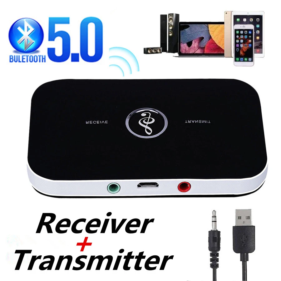 Bluetooth adapter Bluetooth audio receiver Bluetooth transceiver adapter Audio adapter Bluetooth aux adaptor Bluetooth 5.0 Audio Transmitter Receiver 3.5mm 3.5 AUX USB Stereo Music Wireless Adapter Dongle For PC TV Headphone Car Speaker