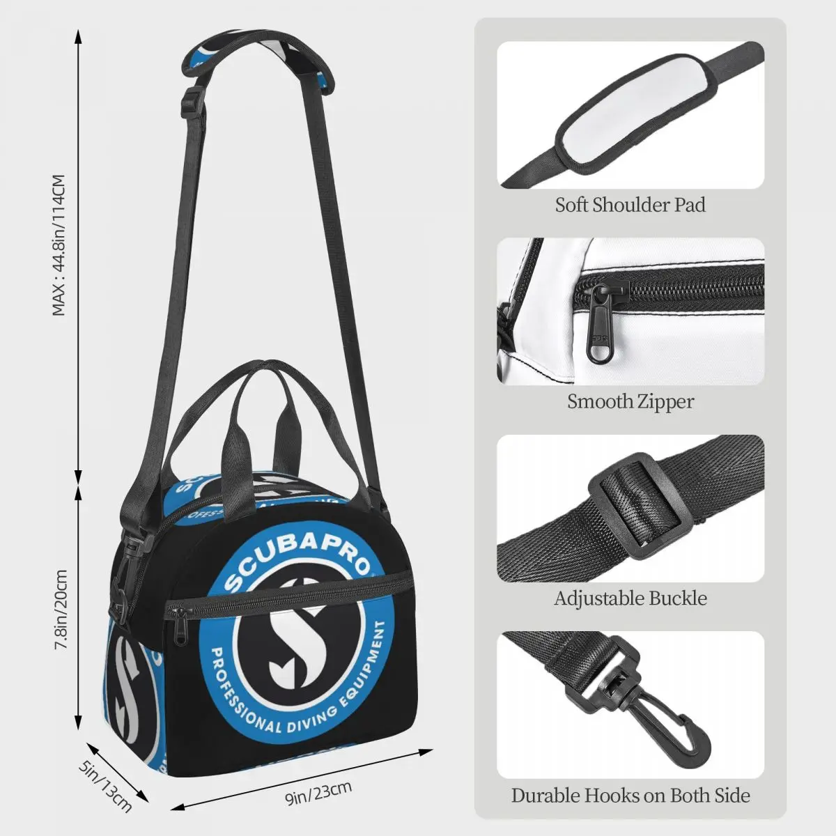 Scubapros 다이빙 로고 여성용 절연 점심 가방 사무실 쿨러 열 상자 토트 휴대용 도시락 상자