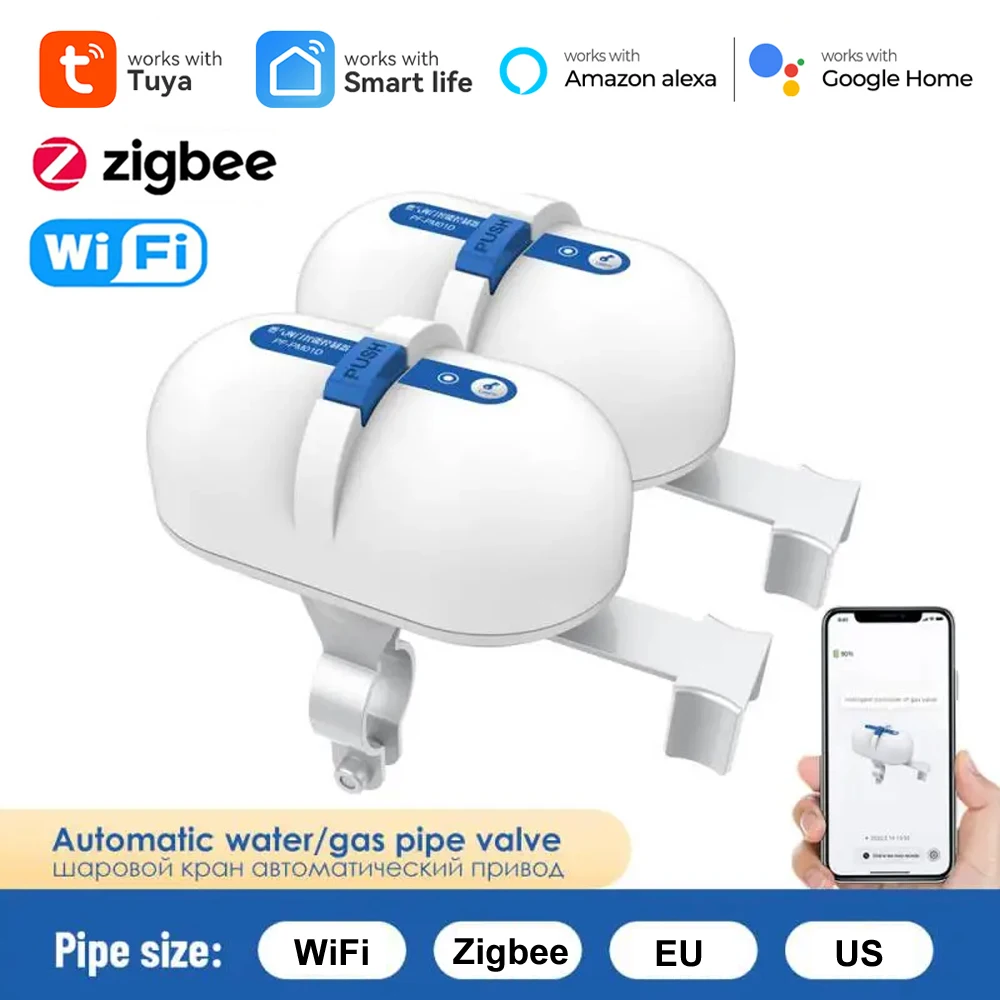 Tuya Smart Water Valve Válvula de Escape Wifi Zigbee Controlador do Sistema de Irrigação Eletrodoméstico Elétrico Trabalhe com Alexa e Google