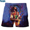 Rock Singer Bob Marley Reggae Rasta Pattern Board Shorts 3D Printing Men's Outdoor Leisure Sports Gym Shorts Men Swim Trunks 3