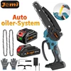 Jemi Tool 21V Portable Mini Electric Pruning Saw with Automatic Lubrication System, Cordless Chainsaw, Wood Cutting Tool 1
