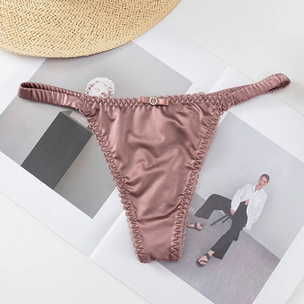 Ropa interior con lazo y Cinturón fino para mujer y niña, bragas