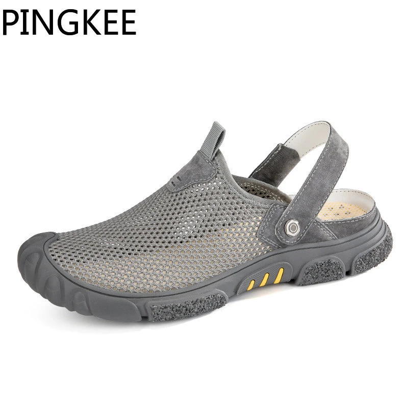 Men's Slipons Water Shoes For Men Leather Sandals Summer Male Sandal