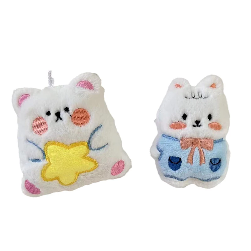 Kawaii Plush Brooch Cute Animal Doll Pendant Keychain Bag Badge Pin Backpacks Hanging Decoration Accessories