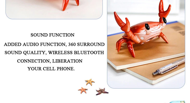 Crab Bluetooth Speaker with Phone Holder