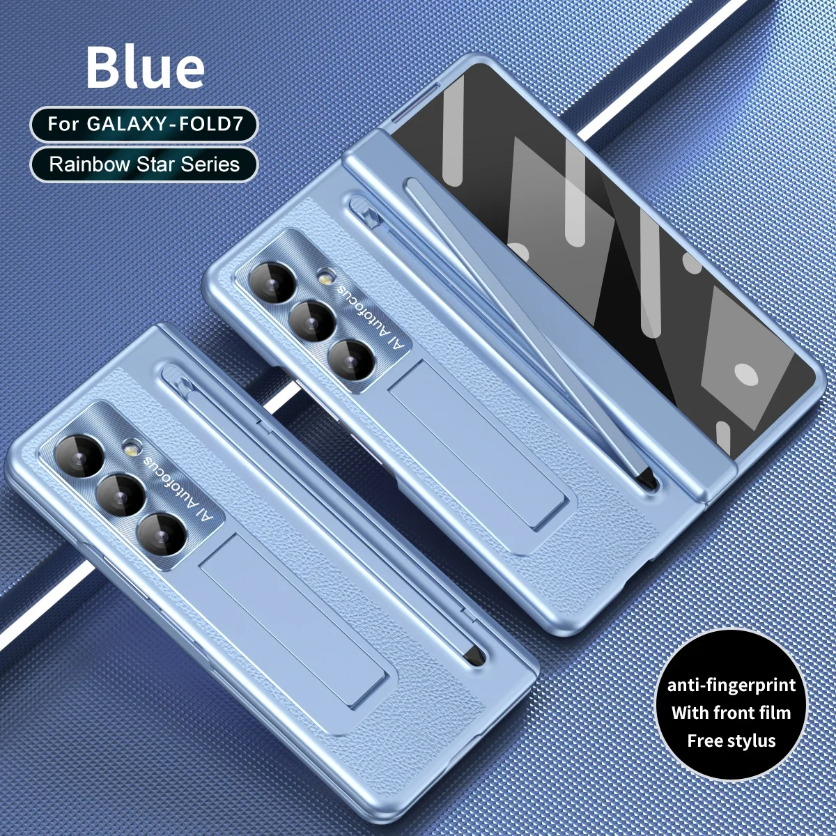 Premium Electroplated Matte Leather Hinge Case with Pen Slot and Touch Pen Holder