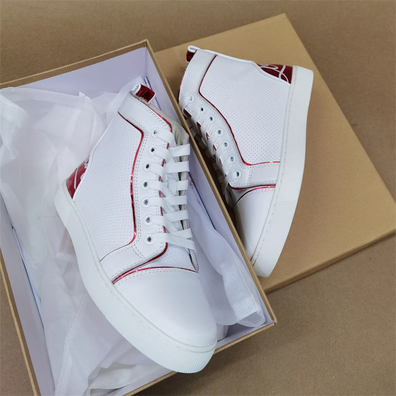 

Designer Unisex High Top Sneakers Genuine Leather High Quality Shoes Women Casual Flats Men's Basket Sneakers Leisure Flat Shoes