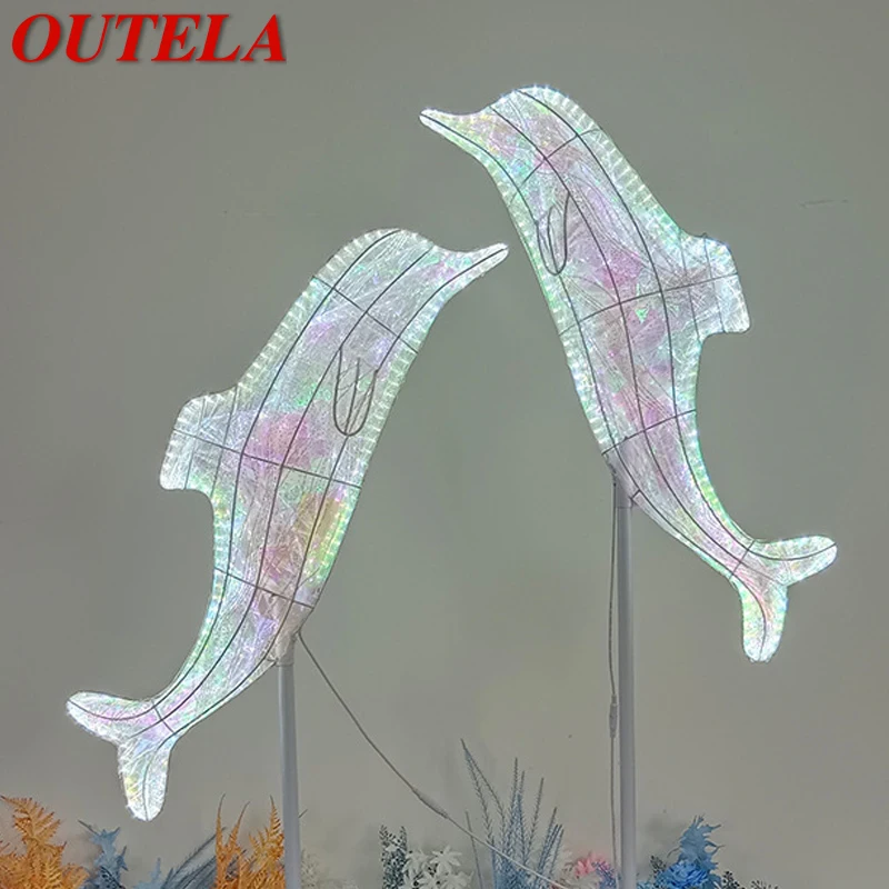 

OUTELA Modern Little Dolphin Wedding Lantern Area Props Street Lamp LED Stage lighting Festival Atmosphere Background Decoration