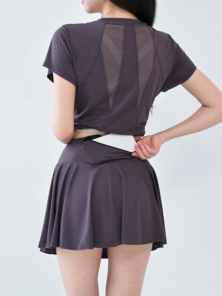 Badminton Suit Women Tennis Sports Set Gym Top Short Sleeve Running Quick-drying Short Skirt 2025
