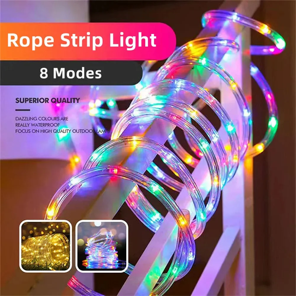 Description Picture 2 of itemOutdoor Solar Tube Rope Led Light 32m/22M/12M/7M Garden Christmas Decoration Fairy String Light Outdoor Wedding Party Led Lamp
