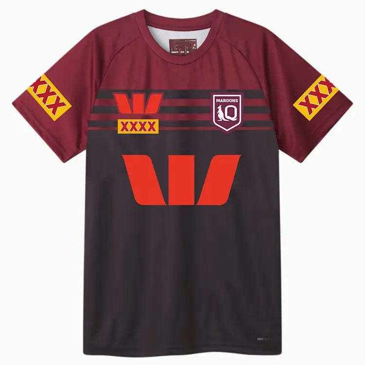 

2023 Queensland Maroons State of Origin Rugby Training Tee Jersey Custom name and number size S--5XL