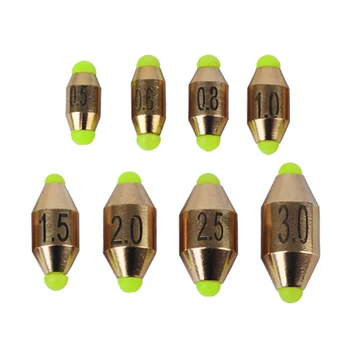 노치드 디자인 혼합 무게 황동 낚시 싱커, 바다 바위 낚시, 담수 바닷물 낚시 무게, 1.9-11.2g, 로트당 8 개