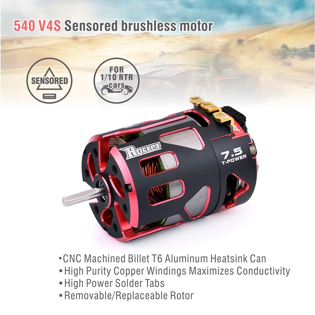 Factory wholesales Surpass Hobby 540 V4S brushless electric dc motor toy parts for 1/10th competition racing cars