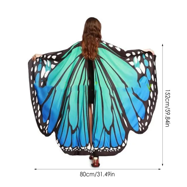 Butterfly Shawl Costumes Halloween Women Costume Ladies Cape Soft Polyester With Antenna Headband For Party Festivals Carnival 6