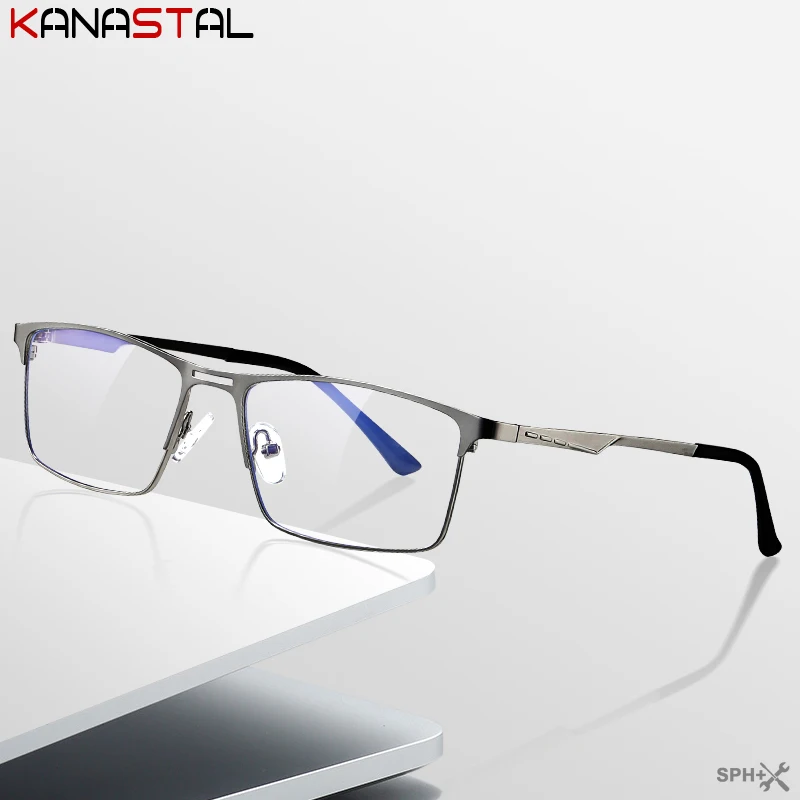 Men Reading Glasses Blue Light Blocking Prescription Glasses Male Optics Lesnes Myopia Presbyopic Metal Eyeglasses Frame myopia eyeglasses