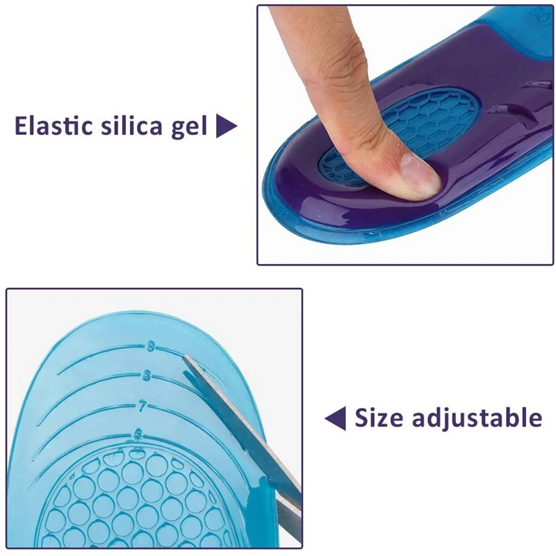 Gel-Einlegesohle aus Silikon, orthopädisch, für Herren und Damen, Anti-Schock-Schuheinlagen, Fußgewölbeunterstützung, Plattfuß-Kissen-Einlegesohlen für Füße_voghion.com