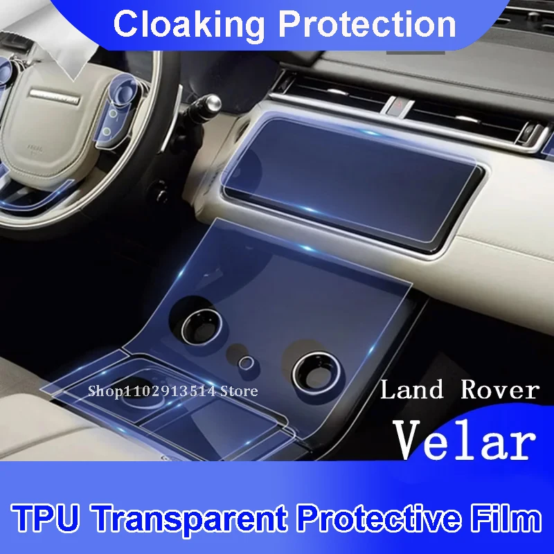 

For Land Range Rover Velar 2019-2021 Car Interior Center console Transparent TPU Protective film Anti-scratc Repair Sticker