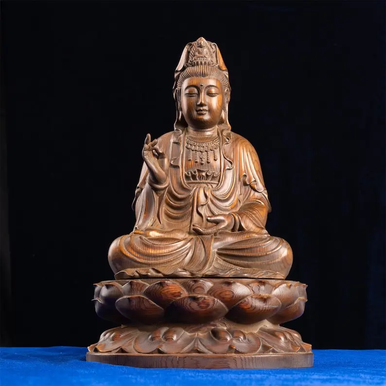 

Hand Carved Praying Guan Yin,Mercy Buddha Statue,Wooden Sculpture,classical Sculpture Decoracion Escritorio Desk Accessories