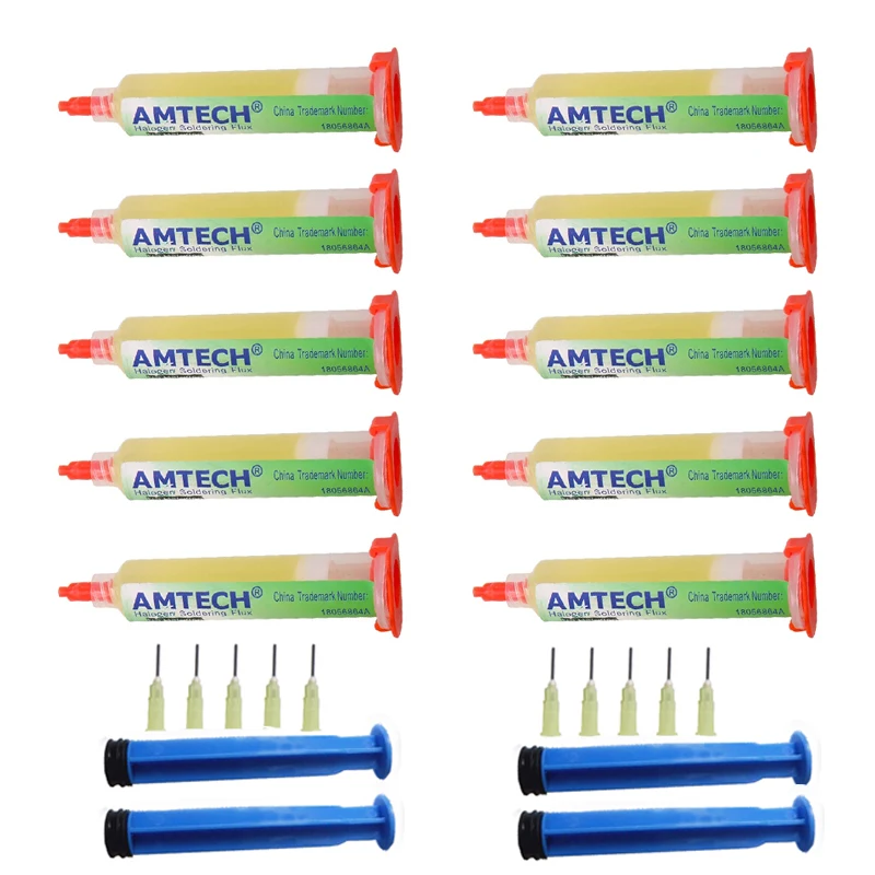 10PCS/lot Welding Flux Original AMTECH NC-559-ASM Solder Paste Welding Advanced Oil Flux Grease Soldering Repair Paste No-Clean 100% original amtech nc 559 asm bga pcb no clean solder paste welding advanced oil flux grease 10cc soldering repair tools c0011